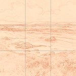 Sepia sketch with grid