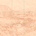 Sepia sketch with grid