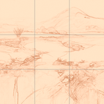 Sepia sketch with grid