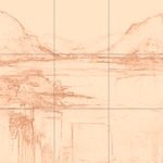 Sepia sketch with grid