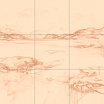 Sepia sketch with grid