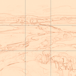 Sepia sketch with grid