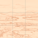 Sepia sketch with grid