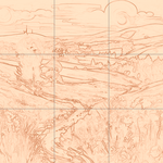 Sepia sketch with grid