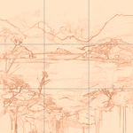 Sepia sketch with grid