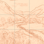 Sepia sketch with grid