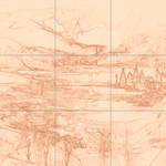 Sepia sketch with grid