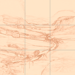 Sepia sketch with grid