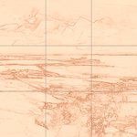 Sepia sketch with grid