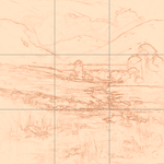 Sepia sketch with grid