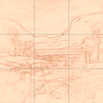 Sepia sketch with grid