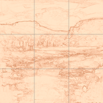 Sepia sketch with grid