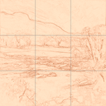 Sepia sketch with grid