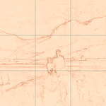 Sepia sketch with grid