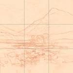 Sepia sketch with grid