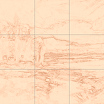 Sepia sketch with grid