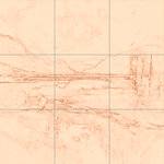 Sepia sketch with grid