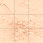 Sepia sketch with grid