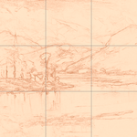 Sepia sketch with grid