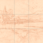 Sepia sketch with grid