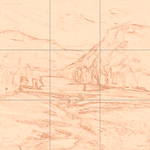 Sepia sketch with grid