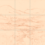 Sepia sketch with grid