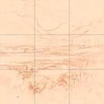 Sepia sketch with grid