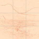 Sepia sketch with grid