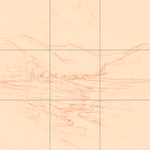 Sepia sketch with grid