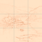 Sepia sketch with grid