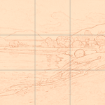 Sepia sketch with grid