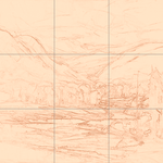 Sepia sketch with grid