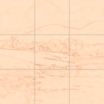 Sepia sketch with grid