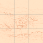 Sepia sketch with grid