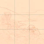 Sepia sketch with grid