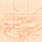 Sepia sketch with grid