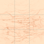 Sepia sketch with grid