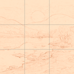 Sepia sketch with grid