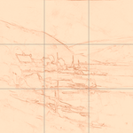 Sepia sketch with grid