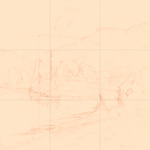 Sepia sketch with grid