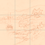 Sepia sketch with grid