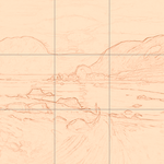 Sepia sketch with grid