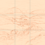 Sepia sketch with grid