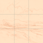 Sepia sketch with grid