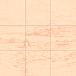 Sepia sketch with grid