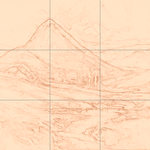 Sepia sketch with grid