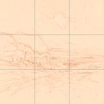 Sepia sketch with grid