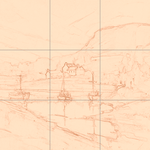 Sepia sketch with grid