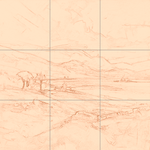 Sepia sketch with grid