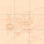 Sepia sketch with grid